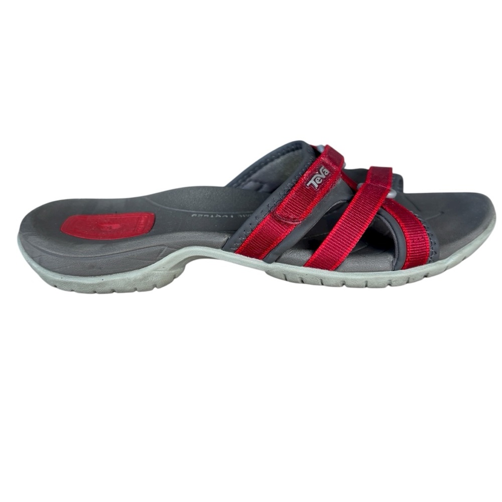 Teva Red Tirra Slide Sandals with a Shoc Pad and Anatomic Footbed 6 - Picture 6 of 11